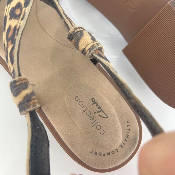 Clarks Women's Declan Spring Sandal Size 9 Black Leather Flat Ankle Strap Comfy - Picture 10 of 13